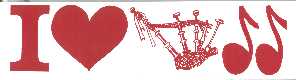 I love (pipes) (graphic heart, pipes, music notes, red on white)