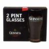 2 Pint Glasses with Guinness Signature