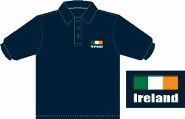 Dark Blue Polo/Golf shirt with Irish Tricolour Flag
