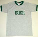 Escargot: Shirt with Green Trim and \"Irish\"